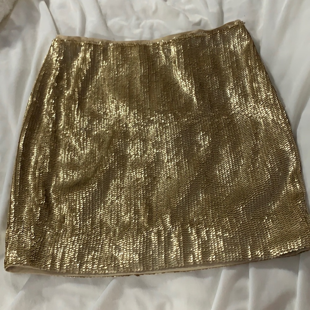 NWT J. Crew gold sequin skirt size 4